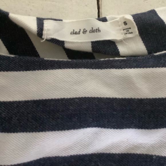 Clad & cloth striped bib dress size small - Picture 8 of 11
